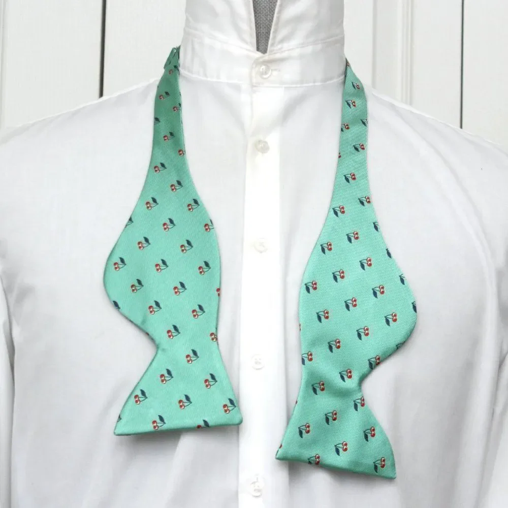 Green Silk Big Butterfly Bow Tie S533‎